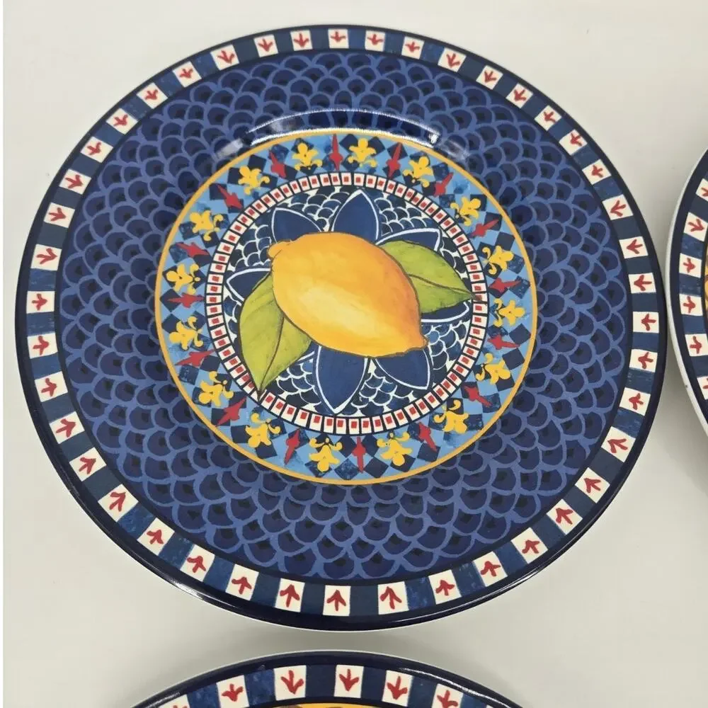 4 Williams Sonoma Sicily Melamine Salad Plates 8.5